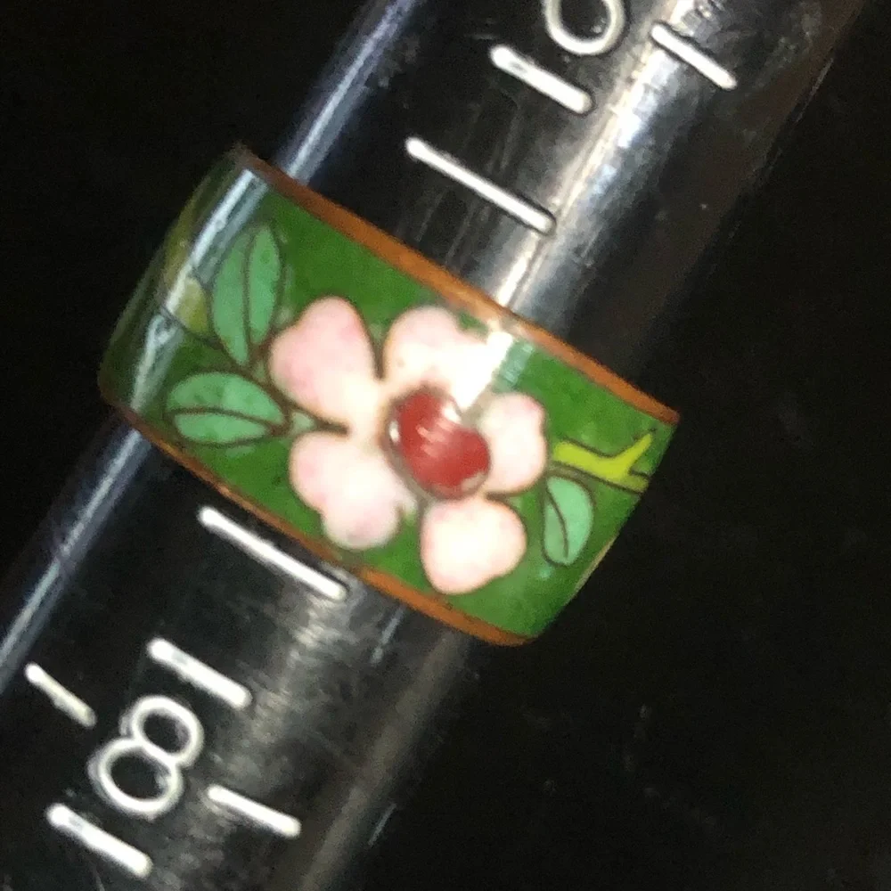 Vintage Wide Band Cloisonné Ring